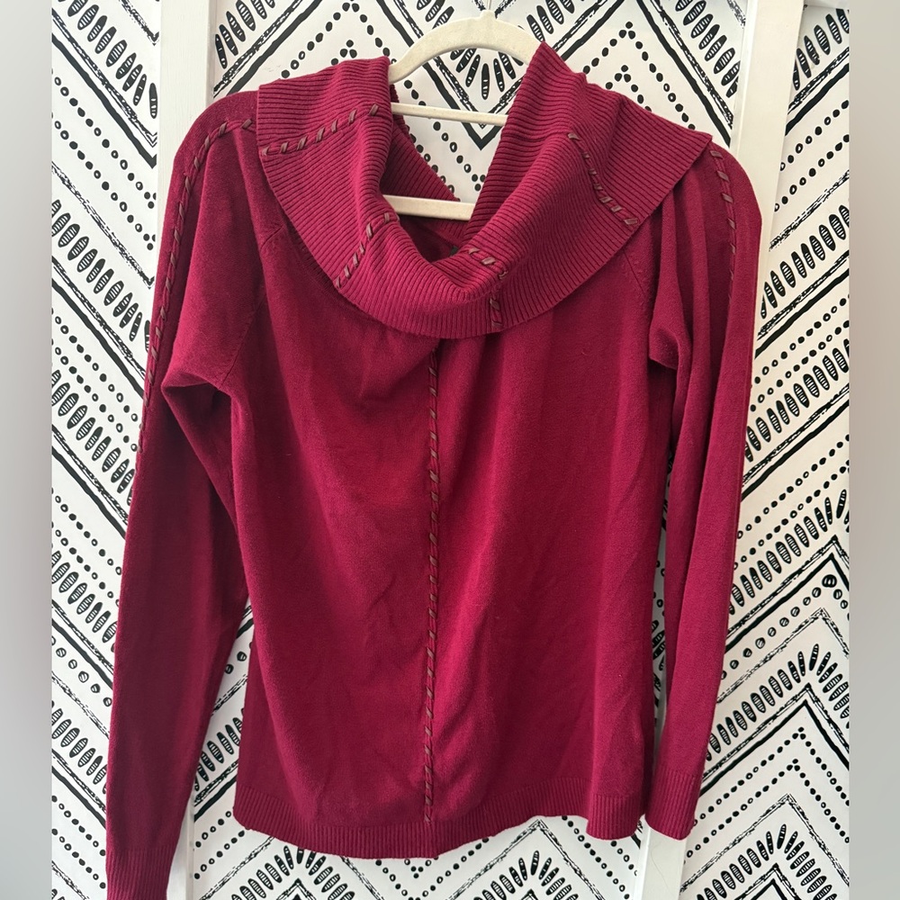 Elegant Maroon Cowl Neck Sweater
